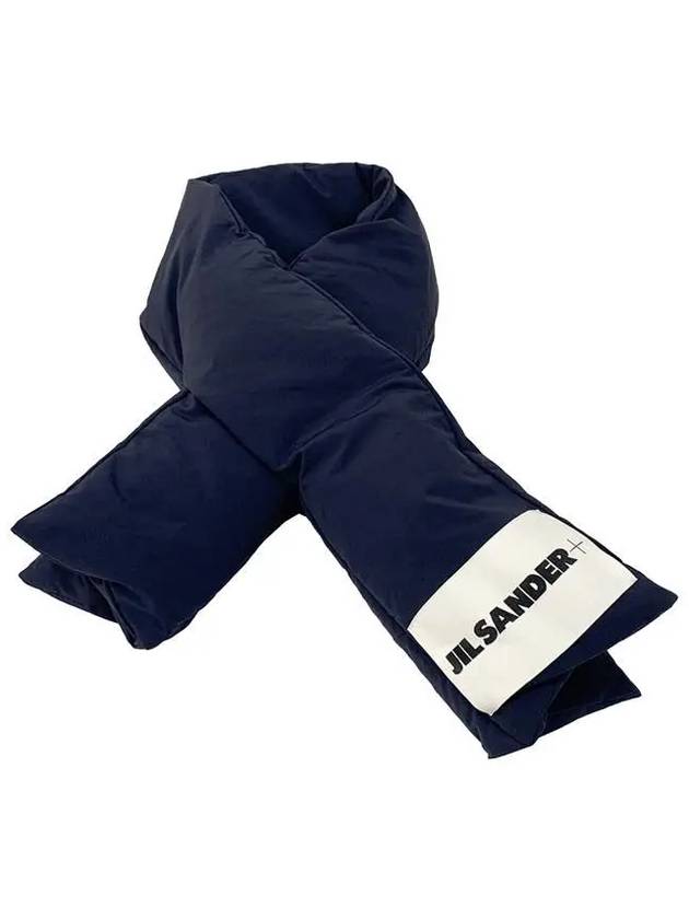 Logo Quilting Padding Down Muffler Navy - JIL SANDER - BALAAN 2