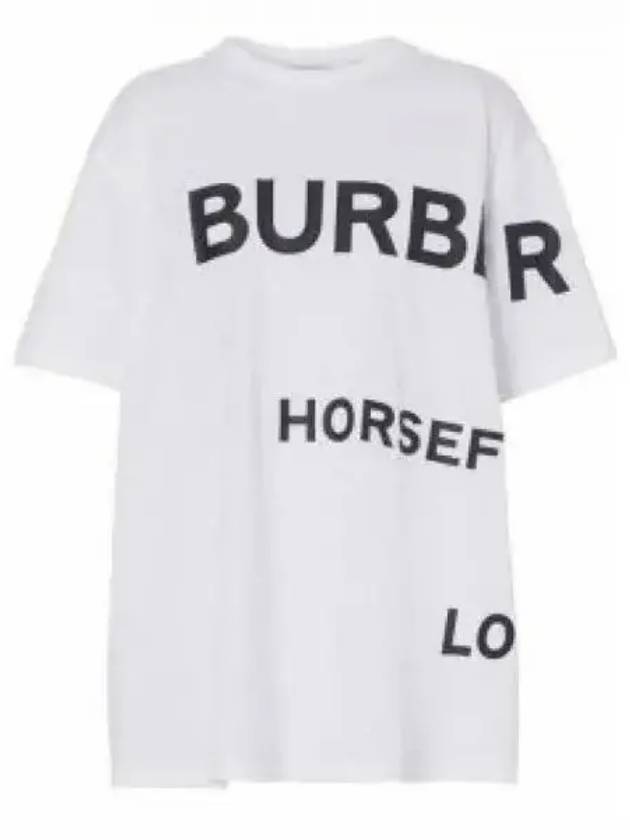 Women's Horseferry Logo Print Overfit Short Sleeve T-Shirt White - BURBERRY - BALAAN 2