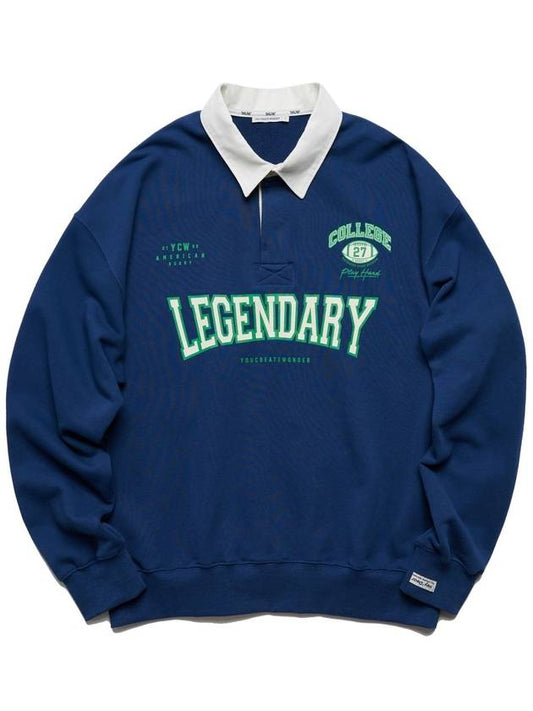 Legendary Rugby Sweatshirt Navy - YCW - BALAAN 2