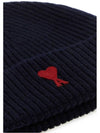 Heart Logo Wool Beanie Night Blue - AMI - BALAAN 4