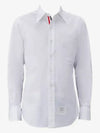 Men's Logo Patch Classic Cotton Long-Sleeve Shirt White - THOM BROWNE - BALAAN 2