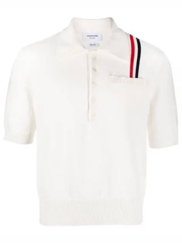 RWB Stripe Polo Shirt White - THOM BROWNE - BALAAN 2