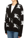 Cotton EKD Intarsia Knit Cardigan Black White - BURBERRY - BALAAN 3