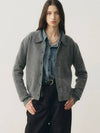 Wool blend knit shirt cardigan gray - NOIRER FOR WOMEN - BALAAN 1