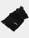 Logo Wool Fringe Scarf Black - ACNE STUDIOS - BALAAN 4