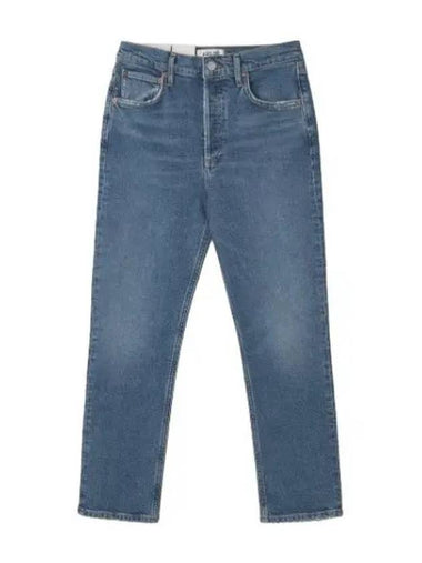 A Goldie Riley high rise straight crop denim pants light blue - AGOLDE - BALAAN 1