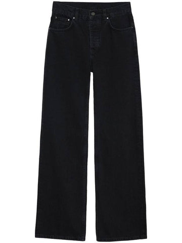 Hugh logo-patch wide-leg jeans - ANINE BING - BALAAN 1