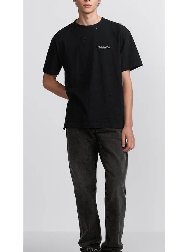 Couture Lettering Logo Short Sleeve T-Shirt Black - DIOR - BALAAN 8