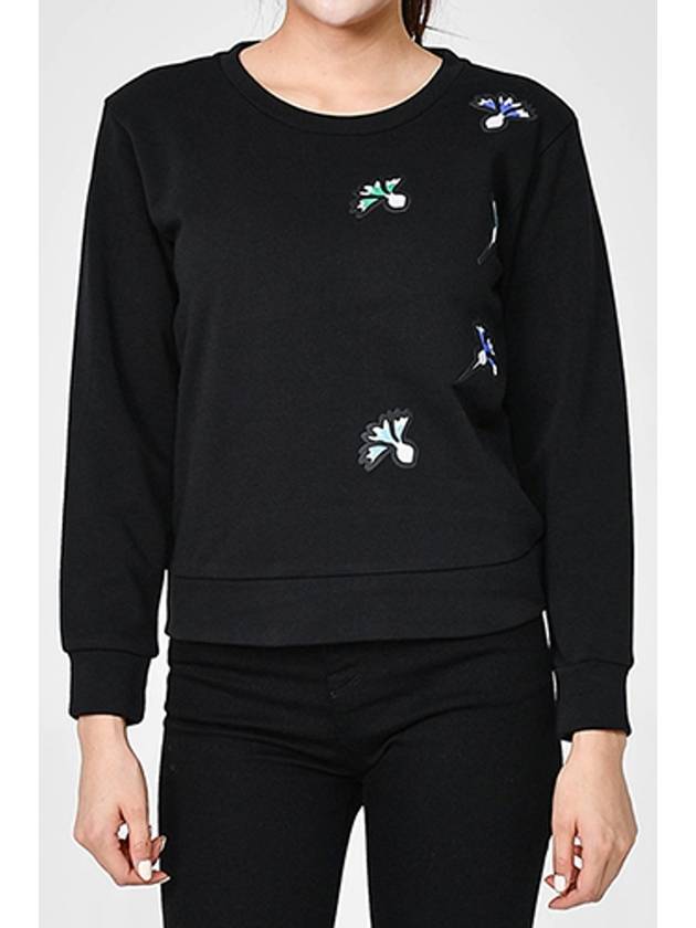 Flower Sweatshirt Black - EMPORIO ARMANI - BALAAN 3