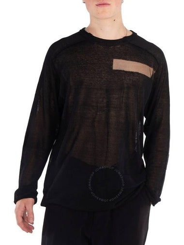 Yohji Yamamoto Sheer Round Neck Long Sleeve T-Shirt, Brand Size 3 (Large) - YOHJI YAMAMOTO - BALAAN 1