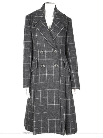 Collar check wool coat gray 11107hva - VIVIENNE WESTWOOD - BALAAN 1