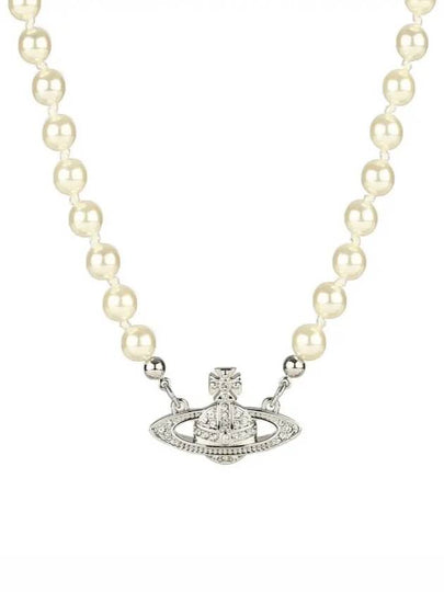 Mini Bas Relief Pearl Necklace Cream - VIVIENNE WESTWOOD - BALAAN 2