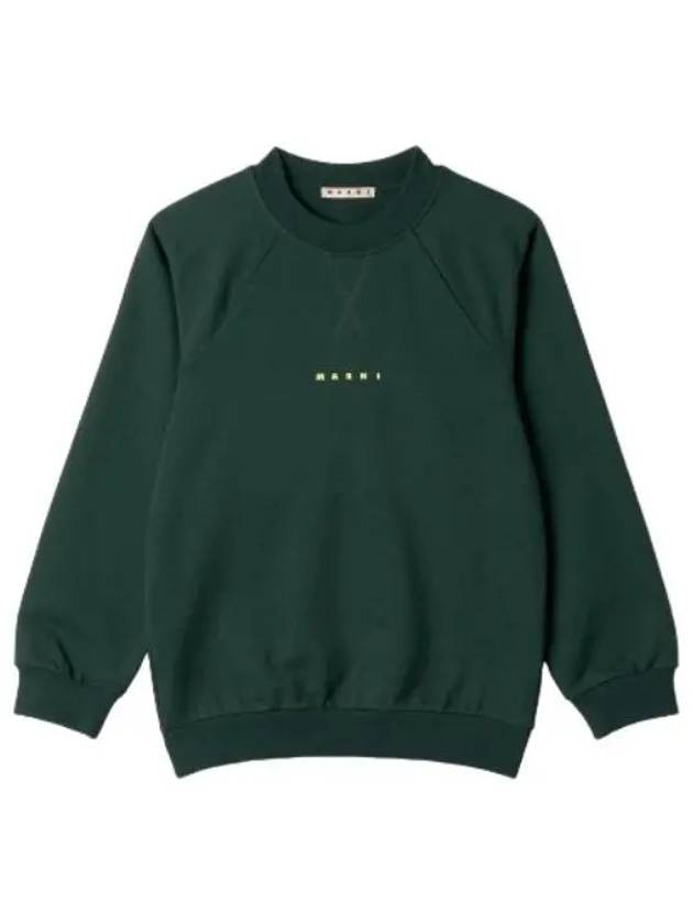 Logo printed crew neck sweatshirt green T shirt - MARNI - BALAAN 1