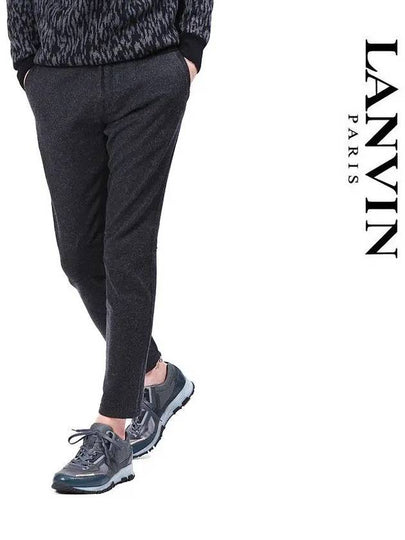 Men's Wool Blend Straight Pants Dark Grey - LANVIN - BALAAN 2