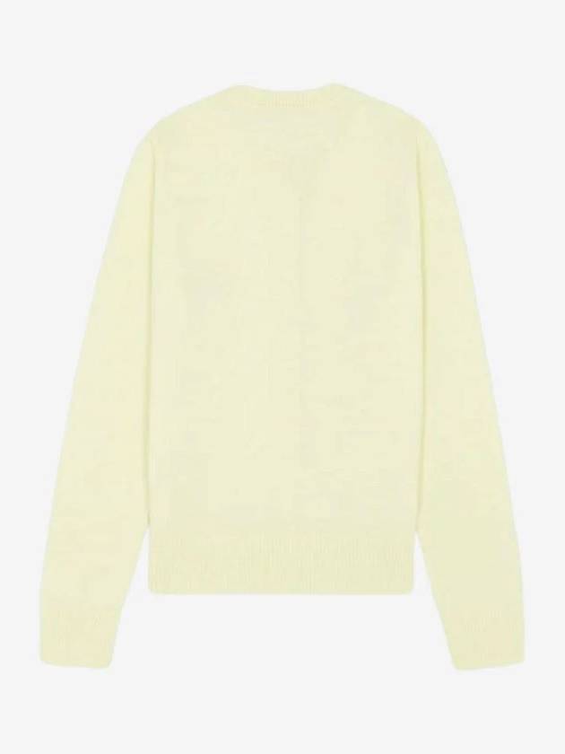 Fox Head Round Neck Cardigan Yellow Women s - MAISON KITSUNE - BALAAN 2