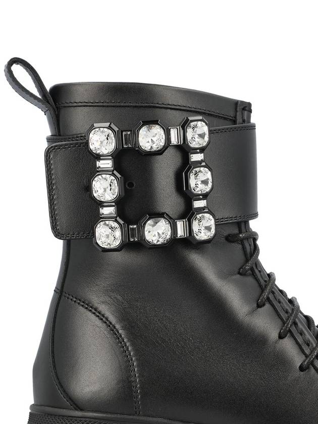 Wallaviv Leg Strap Leather Worker Boots Black - ROGER VIVIER - BALAAN 5