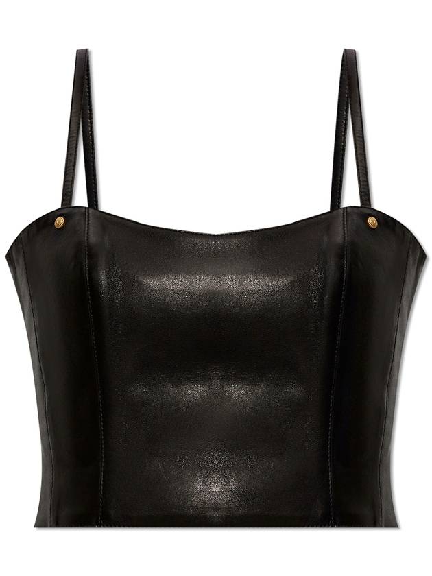 Balmain Leather Tank Top, Women's, Black - BALMAIN - BALAAN 1