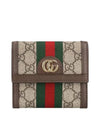 Ophidia GG French Flap Wallet Beige Ebony - GUCCI - BALAAN 3