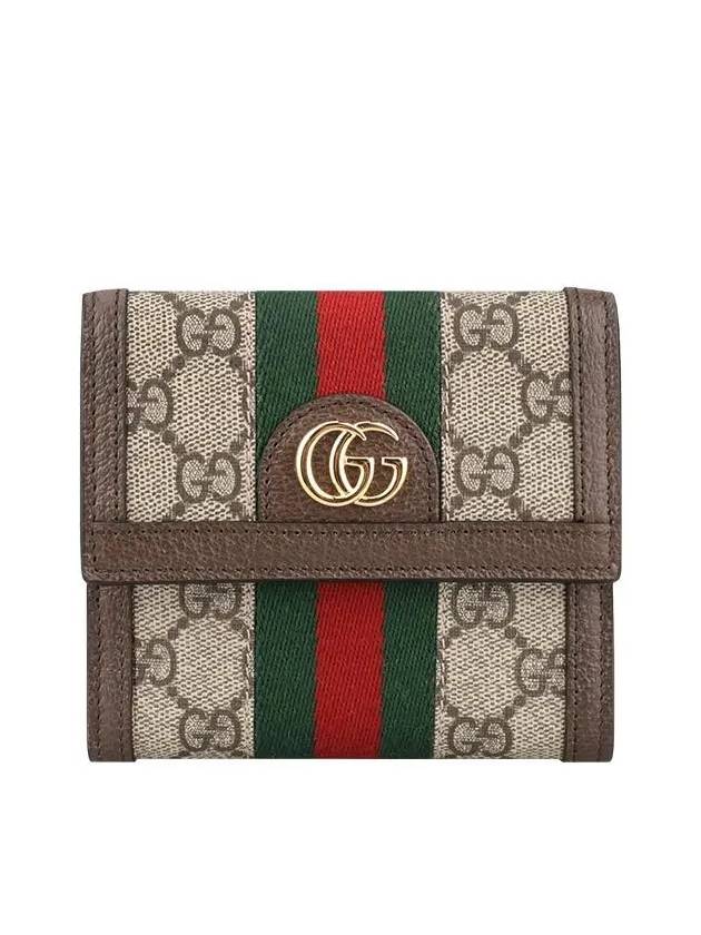 Ophidia GG French Flap Wallet Beige Ebony - GUCCI - BALAAN 2