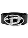 B 1DR D Logo Buckle Leather Belt Black - DIESEL - BALAAN 2