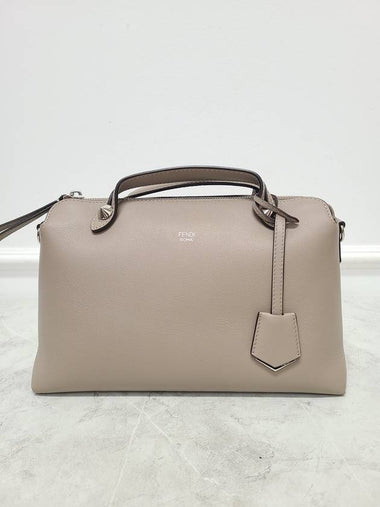 Beige Dove Gray Calfskin By The Way Boston Bag Medium - FENDI - BALAAN 1