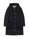 Diamond Quilted Hooded Single Coat Black - BURBERRY - BALAAN 2