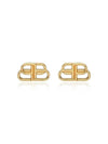 BB Logo Stud Earrings Gold - BALENCIAGA - BALAAN 2