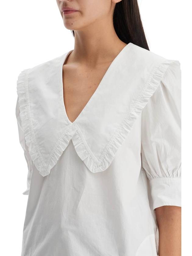 blouse with exaggerated collar and ruffle - GANNI - BALAAN 4