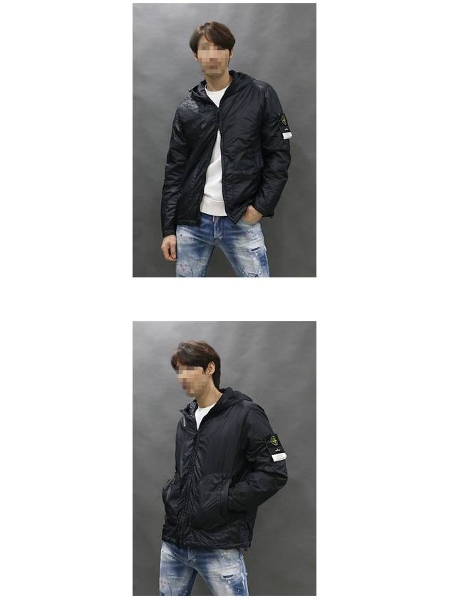 Garment Dyed Micro Yarn Hooded Jacket Black - STONE ISLAND - BALAAN 5