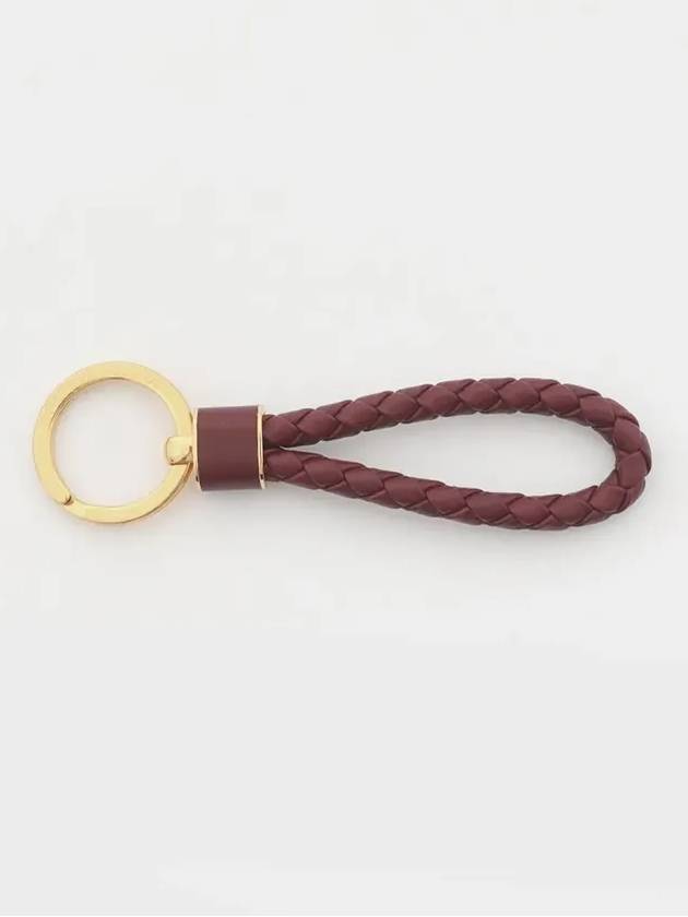 Intrecciato Lambskin Key Holder Brown - BOTTEGA VENETA - BALAAN 4