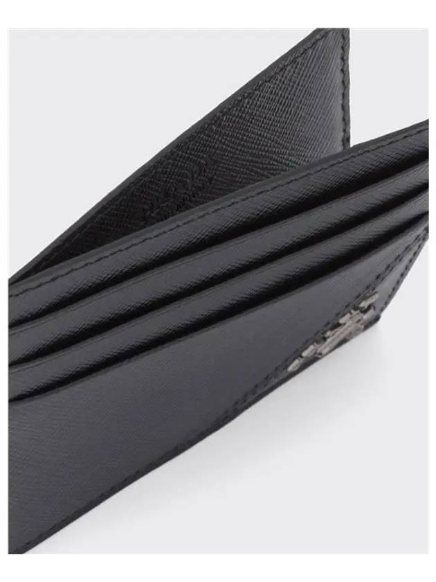 Saffiano Leather Card Wallet Black - PRADA - BALAAN 3