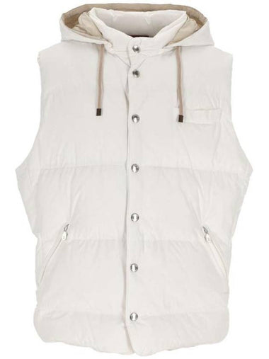 padded hooded vest off-white - BRUNELLO CUCINELLI - BALAAN 1