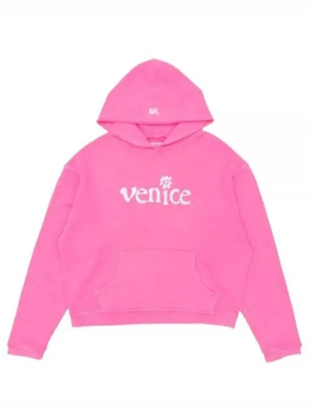 RL Silver Printed Venice Hoodie Knit Pink RL07T031 Silver Printed Venice Patch Hooded Sweatshirt - ERL - BALAAN 1