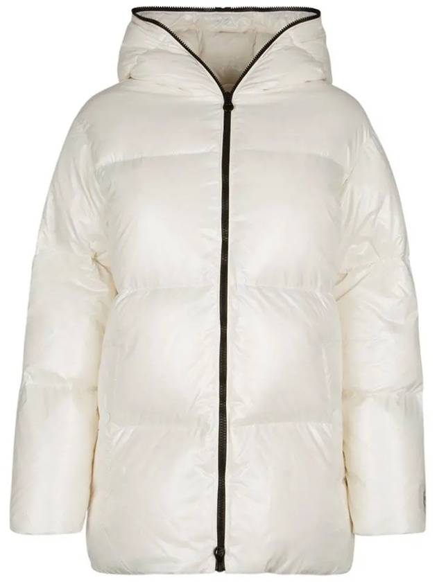 CALLIA Logo Patch Hooded Padded Jacket White VDDJ95936K0001 WHS - DUVETICA - BALAAN 1