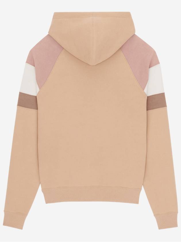 Front Logo Cotton Hoodie Beige - SAINT LAURENT - BALAAN 3