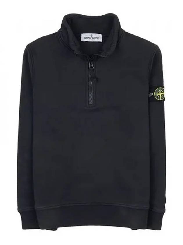 Kids Waffen Patch Half Zip Up Sweatshirt Black - STONE ISLAND - BALAAN 2