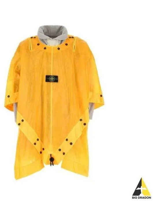 Men's Logo Patch Liner Ripstop Cape Raincoat Yellow - STONE ISLAND - BALAAN 2