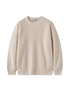 Crew neck rib knit sweaterivory - BLONDNINE - BALAAN 1