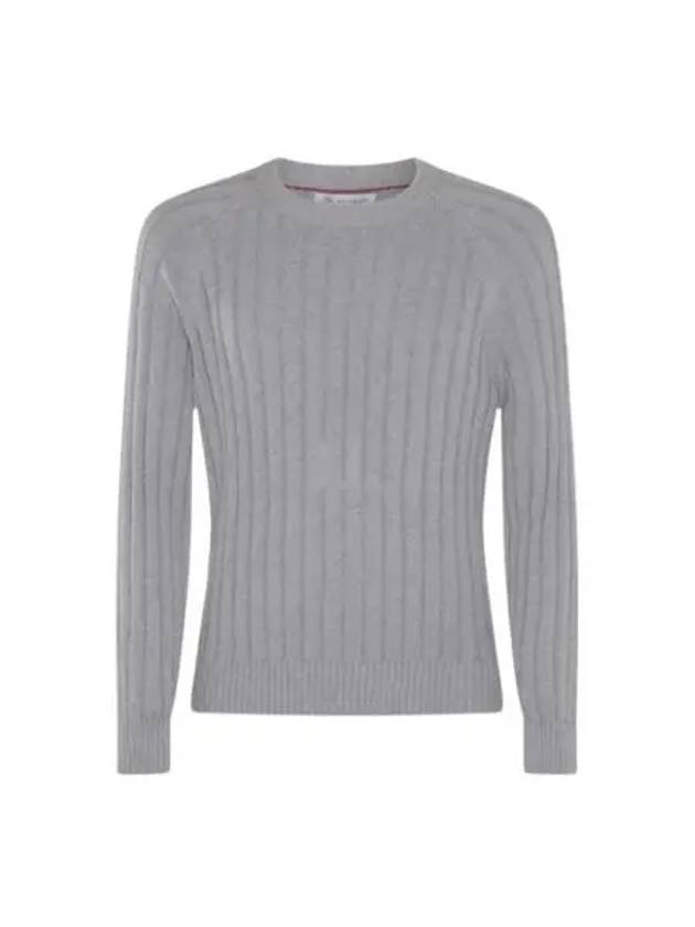 Cashmere Silk Round Neck Knit Top Grey - BRUNELLO CUCINELLI - BALAAN 2