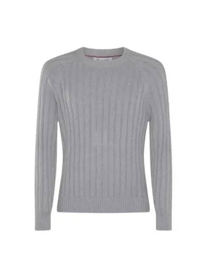 Cashmere Silk Round Neck Knit Top Grey - BRUNELLO CUCINELLI - BALAAN 2