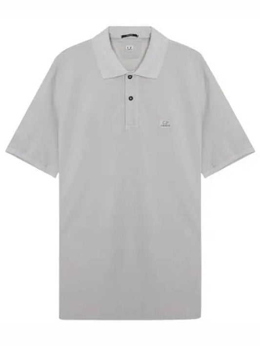 Short sleeve tshirt logo patch polo regular fit - CP COMPANY - BALAAN 1