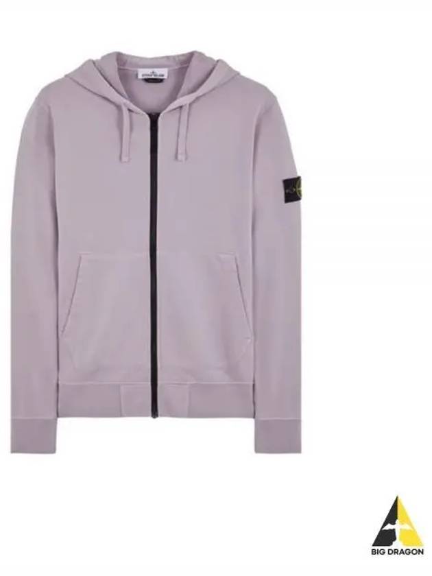 Men Wappen Cotton Fleece Hooded Zip Up Lavender - STONE ISLAND - BALAAN 2