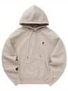 Embroidered Logo Organic Cotton Hoodie Beige - AMI - BALAAN 2