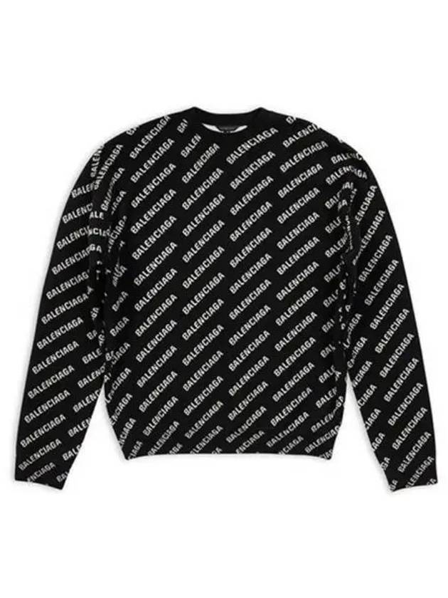 All Over Intarsia Logo Knit Top Black - BALENCIAGA - BALAAN 2