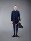 Men's Diagonal Armband Cashmere Crew Neck Knit Navy - THOM BROWNE - BALAAN.