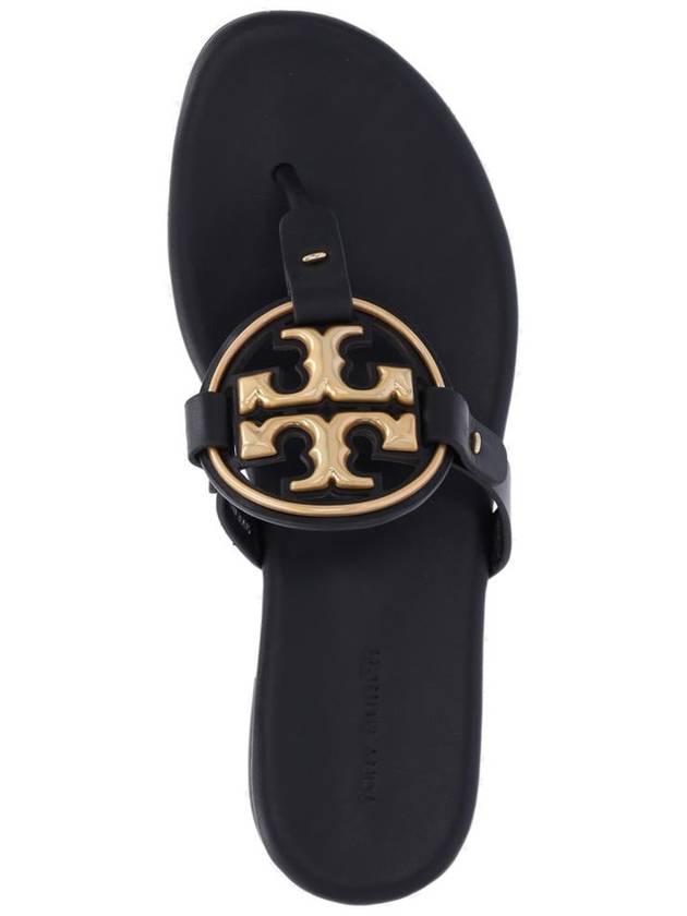 Women's Metal Miller Soft Flip Flops Black - TORY BURCH - BALAAN 6