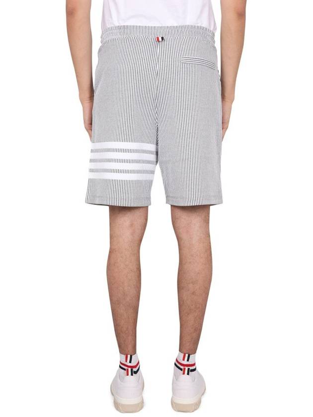 Seersucker Loopback 4-Bar Sweat Shorts Light Grey - THOM BROWNE - BALAAN 5