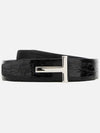 Men s Crocodile Leather Silver T Buckle Belt 3CM TB224 ECY001S 1N001 - TOM FORD - BALAAN 1