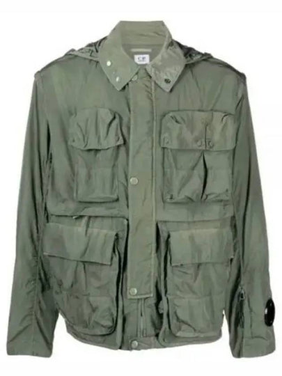 Chrome-R Goggle Utility Hooded Jacket Green - CP COMPANY - BALAAN 2