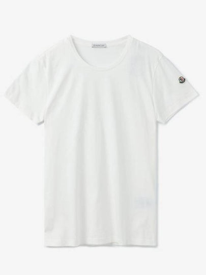 Cotton Logo Patch Short Sleeve T-Shirt White - MONCLER - BALAAN 2